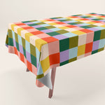 Checkered Rainbow Retro Vibe Tablecloth Gallery Image 1