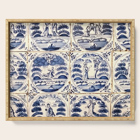 Dutch Delft Blue Tiles Serving Tray Gallery Image 1