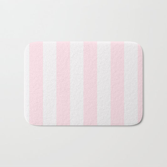 Luxury Striped Pastel Pink Bath Mat Gallery Image 1