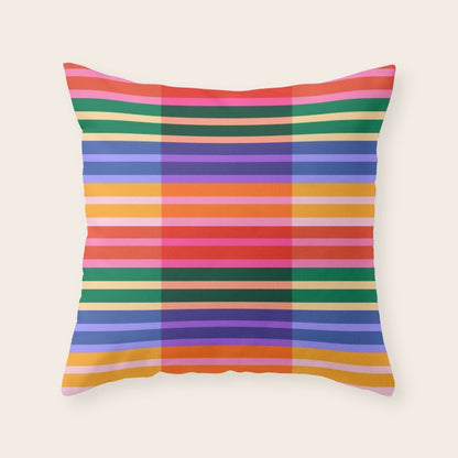 Color Block Stripes Throw Pillow Gallery Image 1
