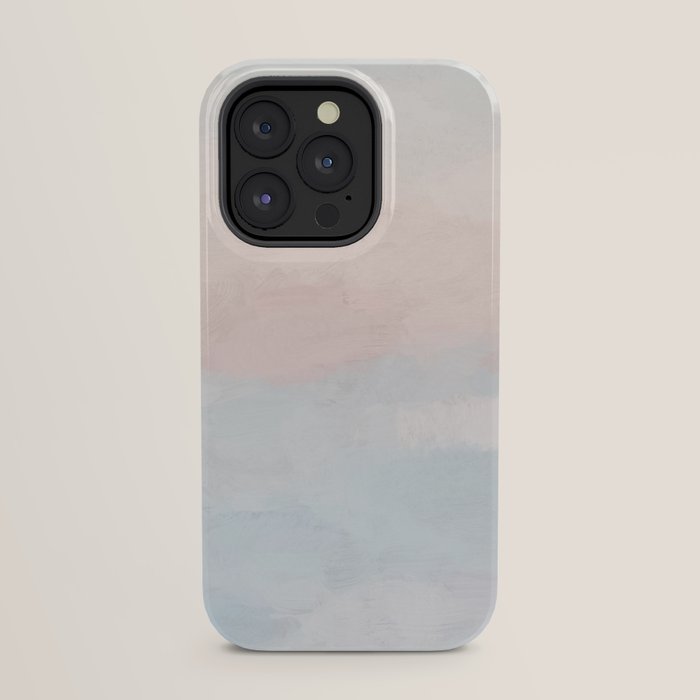 Soothing Seas I - Soft Pink and Blue Sunrise Horizon Ocean for Nursery Abstract Coastal Painting Art iPhone Case Gallery Image 31