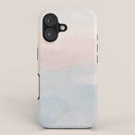 Soothing Seas I - Soft Pink and Blue Sunrise Horizon Ocean for Nursery Abstract Coastal Painting Art iPhone Case Gallery Image 1