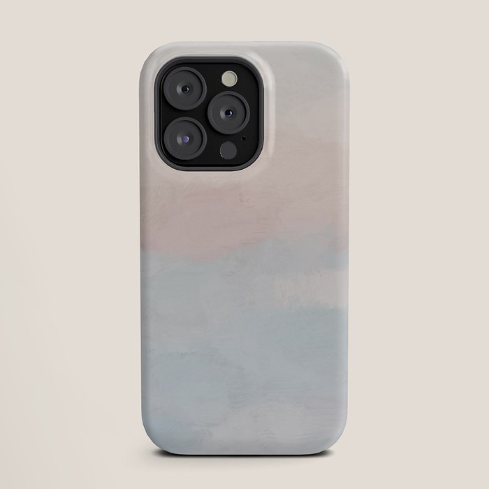 Soothing Seas I - Soft Pink and Blue Sunrise Horizon Ocean for Nursery Abstract Coastal Painting Art iPhone Case Gallery Image 19