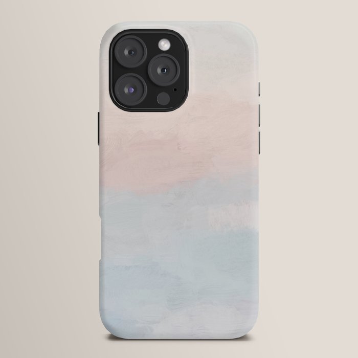 Soothing Seas I - Soft Pink and Blue Sunrise Horizon Ocean for Nursery Abstract Coastal Painting Art iPhone Case Gallery Image 16