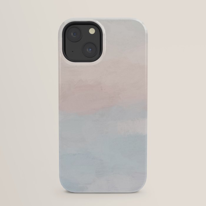 Soothing Seas I - Soft Pink and Blue Sunrise Horizon Ocean for Nursery Abstract Coastal Painting Art iPhone Case Gallery Image 21