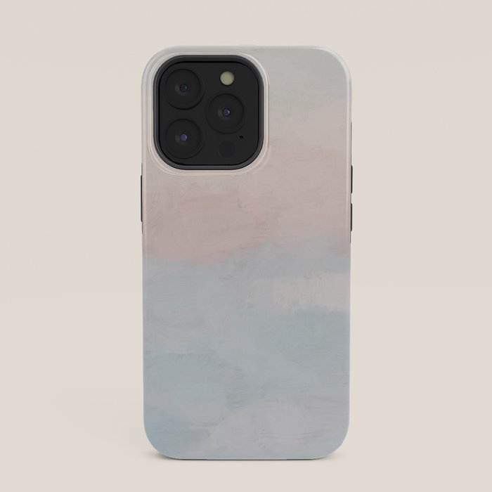 Soothing Seas I - Soft Pink and Blue Sunrise Horizon Ocean for Nursery Abstract Coastal Painting Art iPhone Case Gallery Image 35