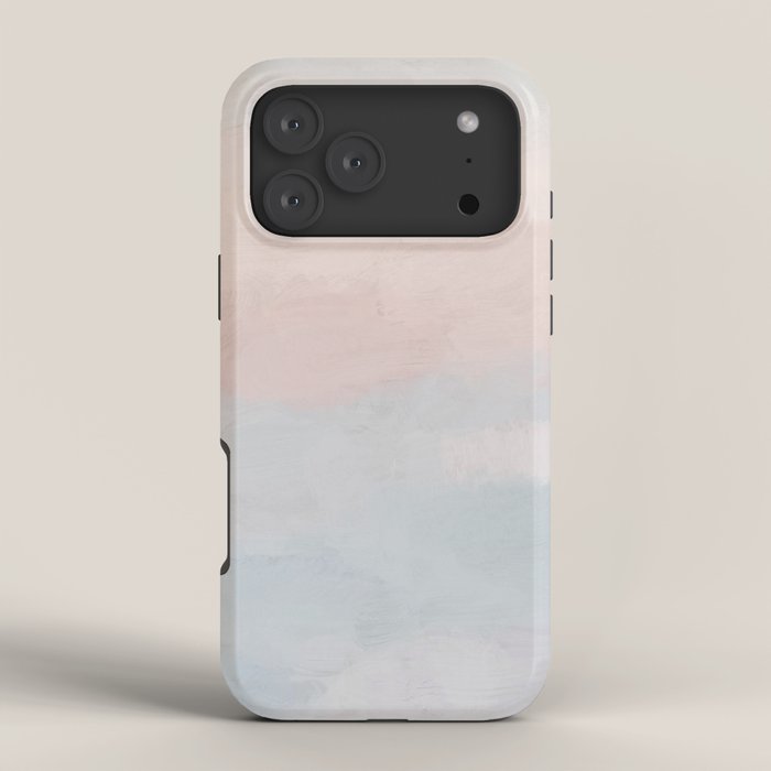 Soothing Seas I - Soft Pink and Blue Sunrise Horizon Ocean for Nursery Abstract Coastal Painting Art iPhone Case Gallery Image 4