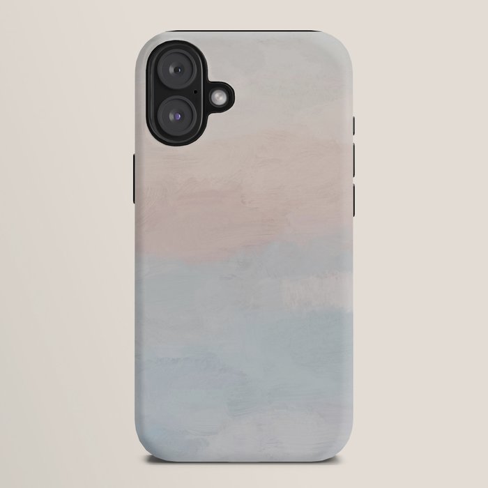 Soothing Seas I - Soft Pink and Blue Sunrise Horizon Ocean for Nursery Abstract Coastal Painting Art iPhone Case Gallery Image 10