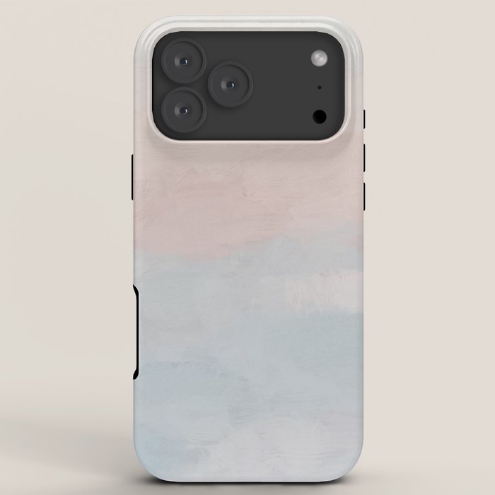 Soothing Seas I - Soft Pink and Blue Sunrise Horizon Ocean for Nursery Abstract Coastal Painting Art iPhone Case Gallery Image 8