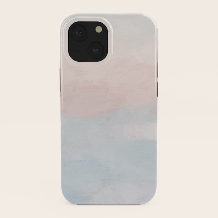 Soothing Seas I - Soft Pink and Blue Sunrise Horizon Ocean for Nursery Abstract Coastal Painting Art iPhone Case Gallery Image 38