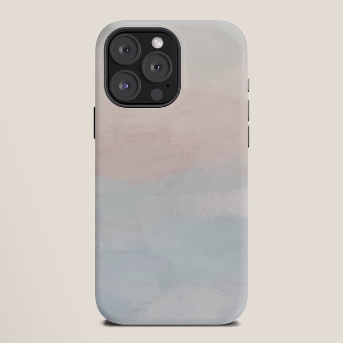 Soothing Seas I - Soft Pink and Blue Sunrise Horizon Ocean for Nursery Abstract Coastal Painting Art iPhone Case Gallery Image 12