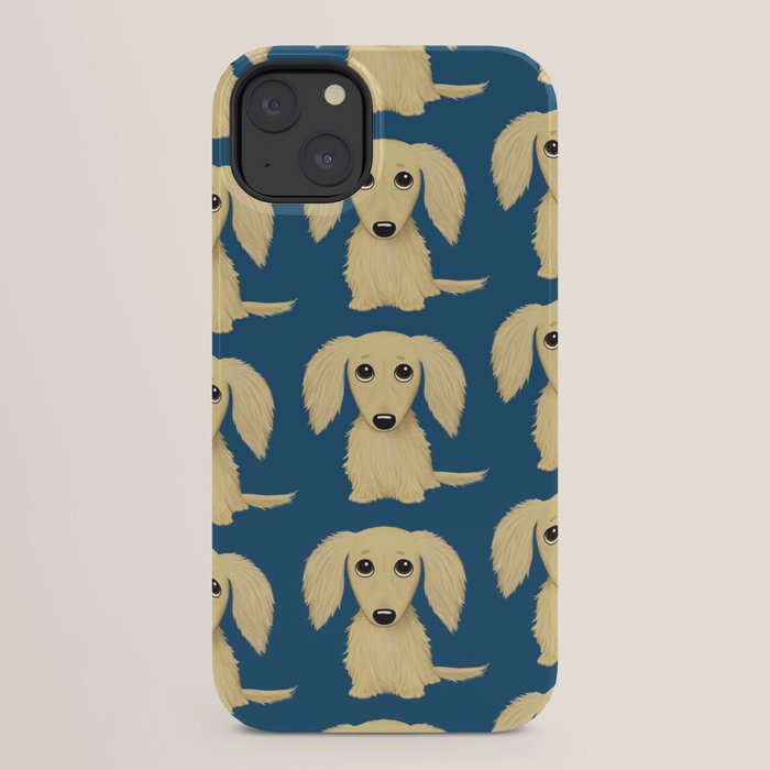 Longhaired Cream Dachshund Cartoon Dog iPhone Case Gallery Image 30