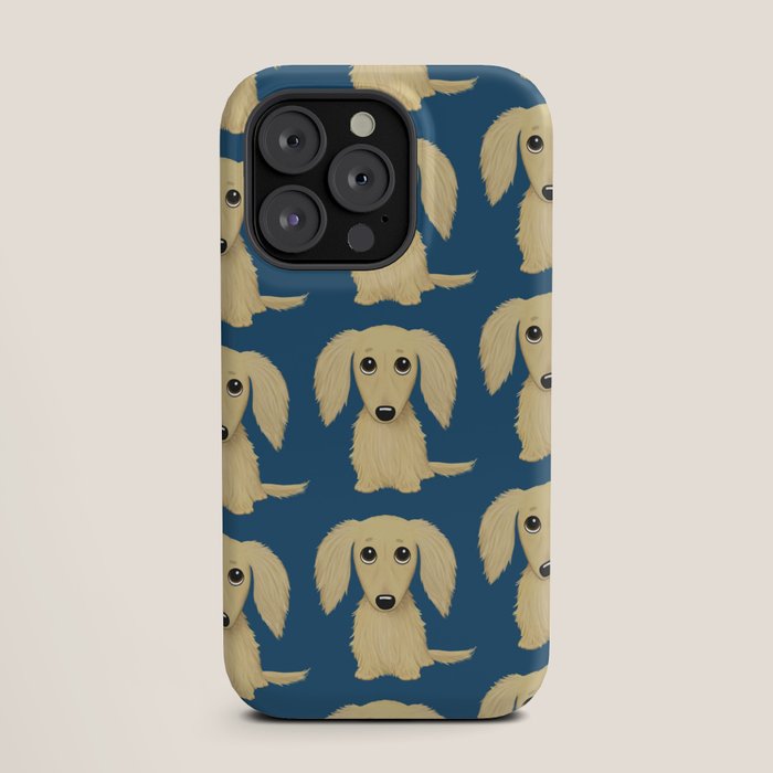 Longhaired Cream Dachshund Cartoon Dog iPhone Case Gallery Image 19