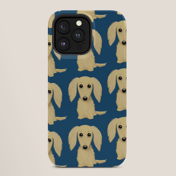 Longhaired Cream Dachshund Cartoon Dog iPhone Case Gallery Image 28