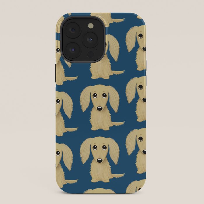 Longhaired Cream Dachshund Cartoon Dog iPhone Case Gallery Image 36