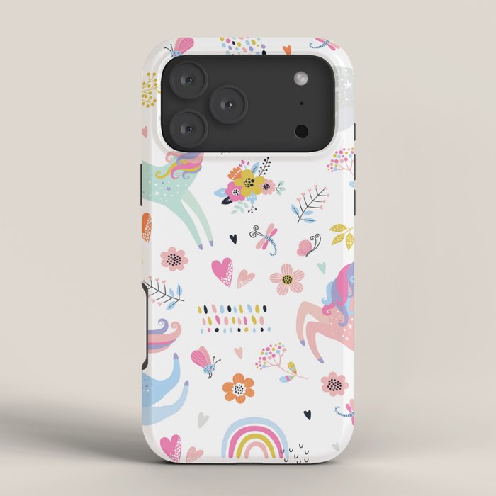 Magical Pastel Unicorn Floral iPhone Case Gallery Image 4