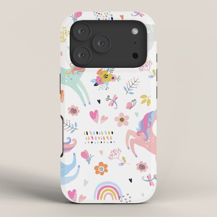Magical Pastel Unicorn Floral iPhone Case Gallery Image 3