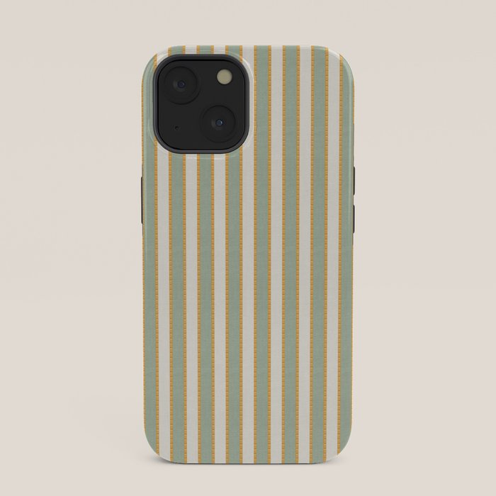 Vintage Cabana Stripe Sage Mint Green And Gold Retro Boho Coastal Beach Vibe iPhone Case Gallery Image 33
