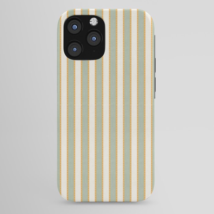 Vintage Cabana Stripe Sage Mint Green And Gold Retro Boho Coastal Beach Vibe iPhone Case Gallery Image 44