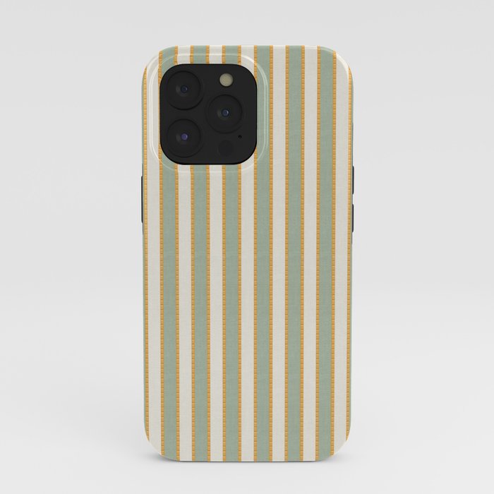 Vintage Cabana Stripe Sage Mint Green And Gold Retro Boho Coastal Beach Vibe iPhone Case Gallery Image 39