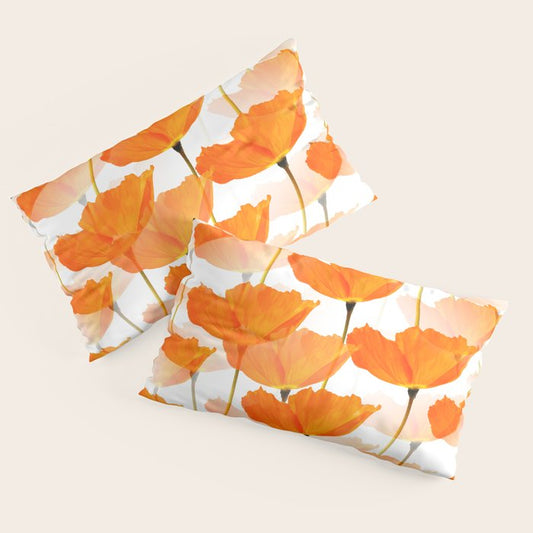 Orange Poppies On A White Background #decor #society6 #buyart Pillow Sham Gallery Image 2