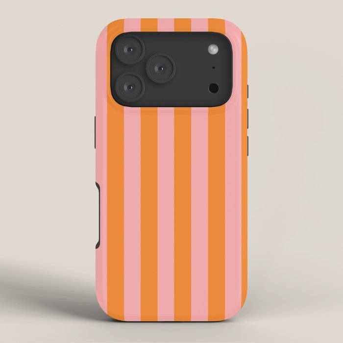 Bold Vertical Stripes Pattern (pink/orange) iPhone Case Gallery Image 3