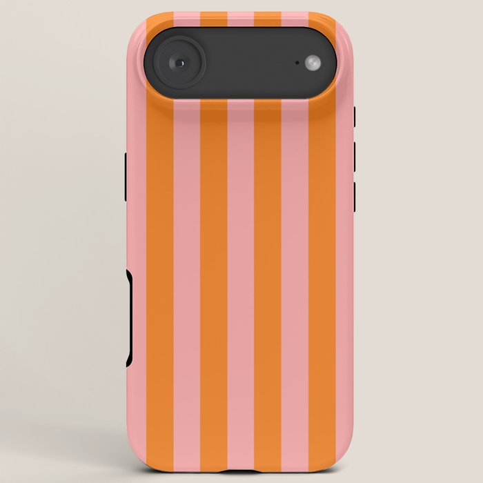 Bold Vertical Stripes Pattern (pink/orange) iPhone Case Gallery Image 6