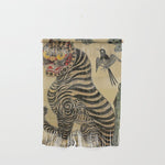 Striped Vintage Minhwa Tiger and Magpie Wall Hanging Gallery Image 1