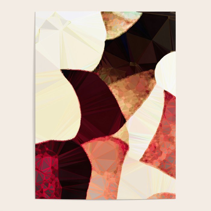 Baroque Burgundy Copper Ivory Maximum Abstract Art Poster Gallery Image 4