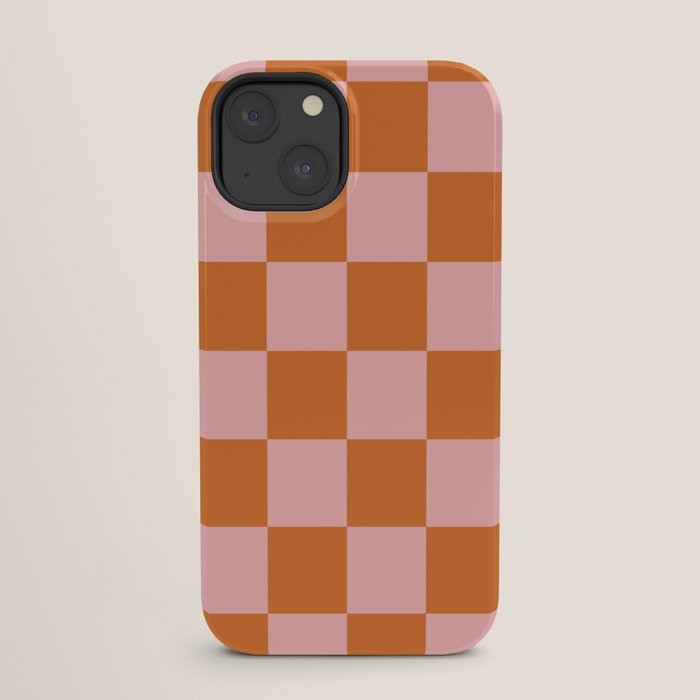 Checkerboard Check Pattern in Pink and Orange iPhone Case Gallery Image 25