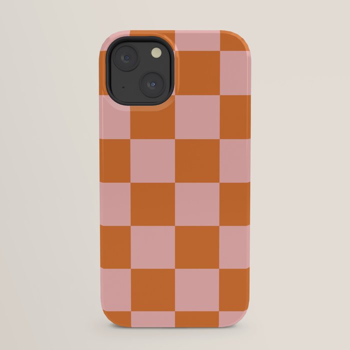 Checkerboard Check Pattern in Pink and Orange iPhone Case Gallery Image 29