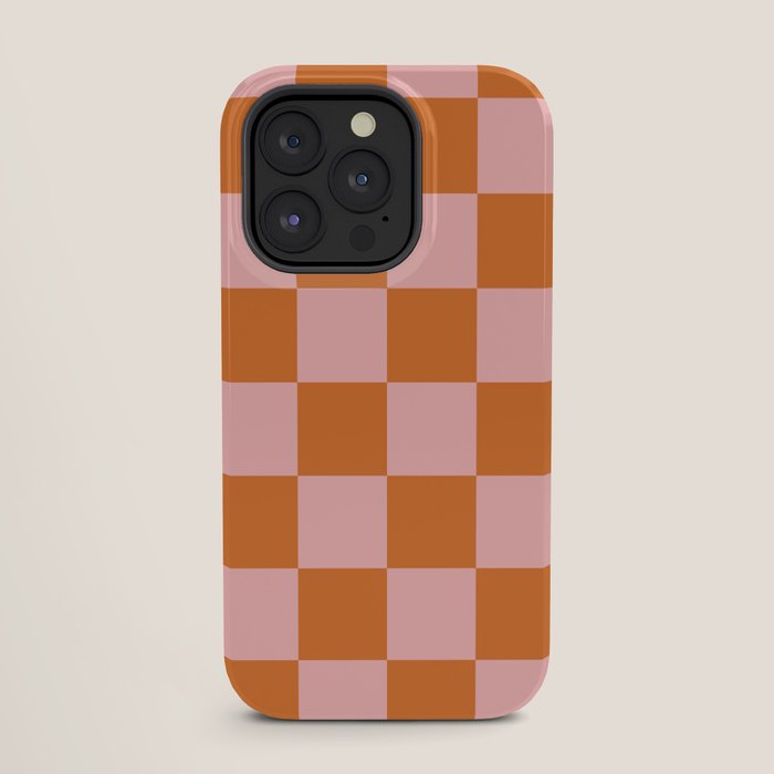 Checkerboard Check Pattern in Pink and Orange iPhone Case Gallery Image 27