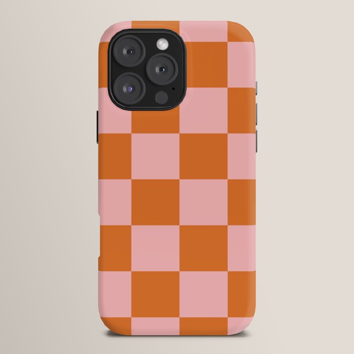 Checkerboard Check Pattern in Pink and Orange iPhone Case Gallery Image 16