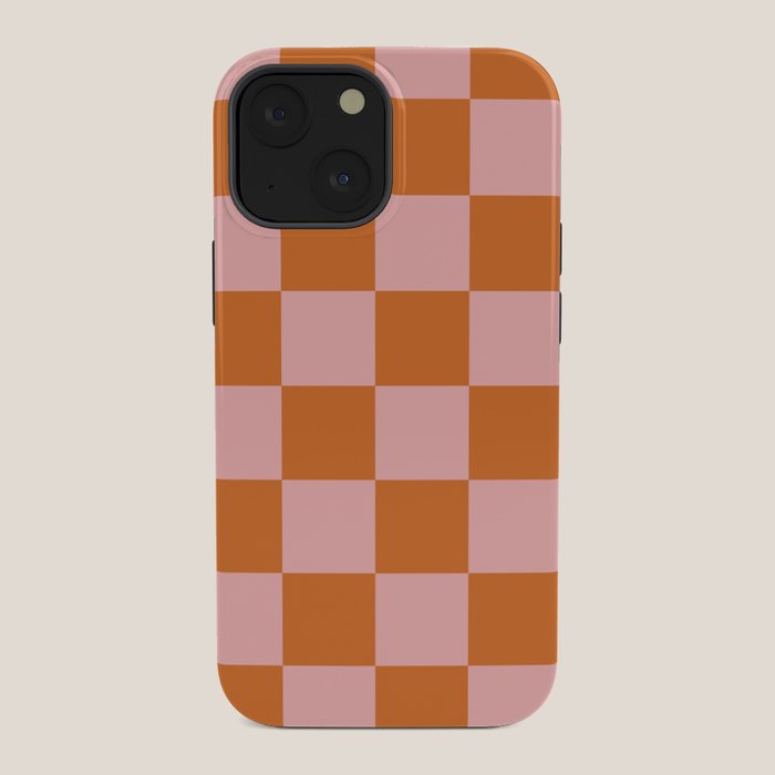 Checkerboard Check Pattern in Pink and Orange iPhone Case Gallery Image 34