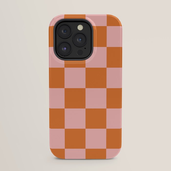 Checkerboard Check Pattern in Pink and Orange iPhone Case Gallery Image 23