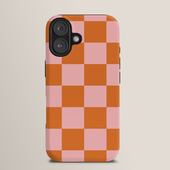 Checkerboard Check Pattern in Pink and Orange iPhone Case Gallery Image 13