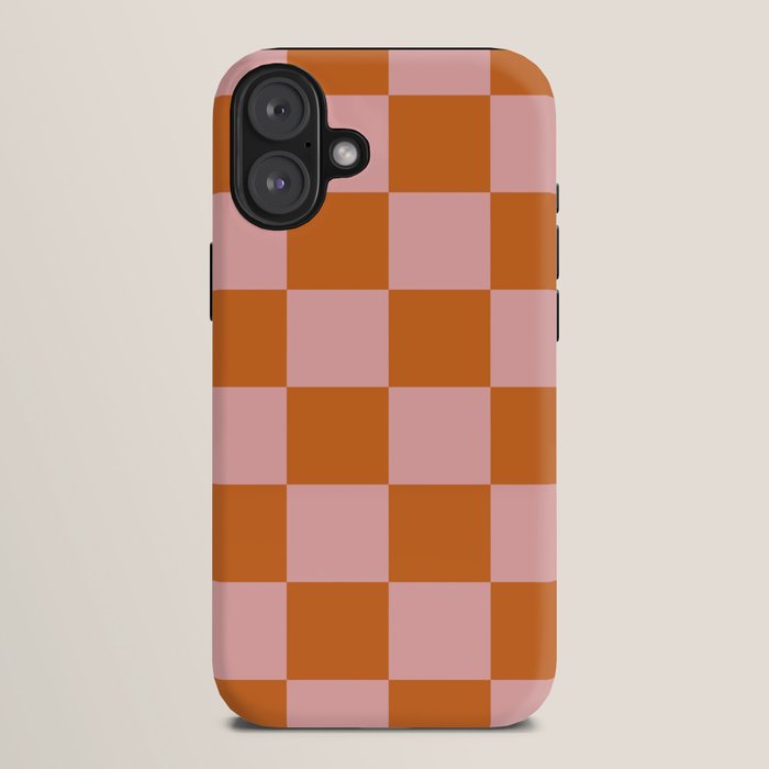 Checkerboard Check Pattern in Pink and Orange iPhone Case Gallery Image 10