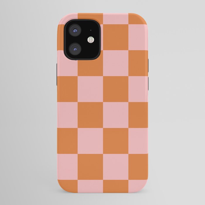 Checkerboard Check Pattern in Pink and Orange iPhone Case Gallery Image 41