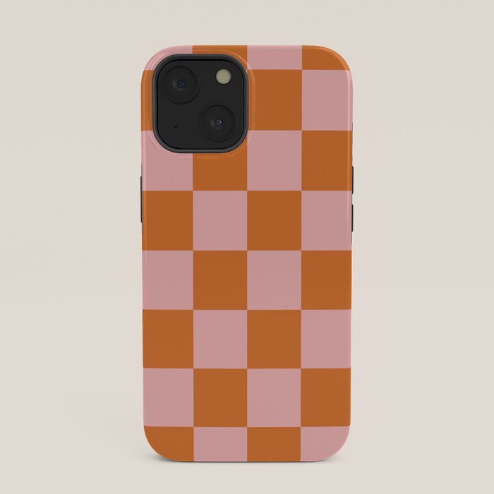 Checkerboard Check Pattern in Pink and Orange iPhone Case Gallery Image 33