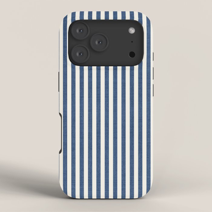 Pinstripe in Navy Blue iPhone Case Gallery Image 3