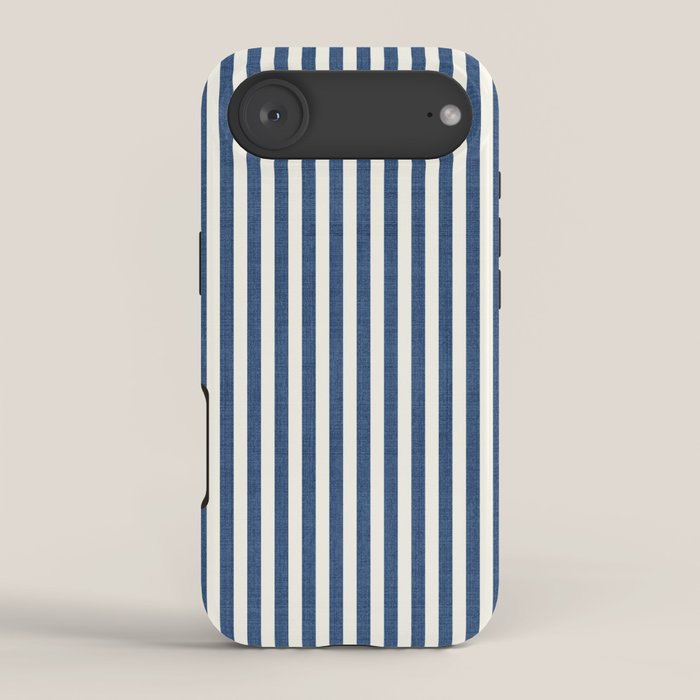 Pinstripe in Navy Blue iPhone Case Gallery Image 2