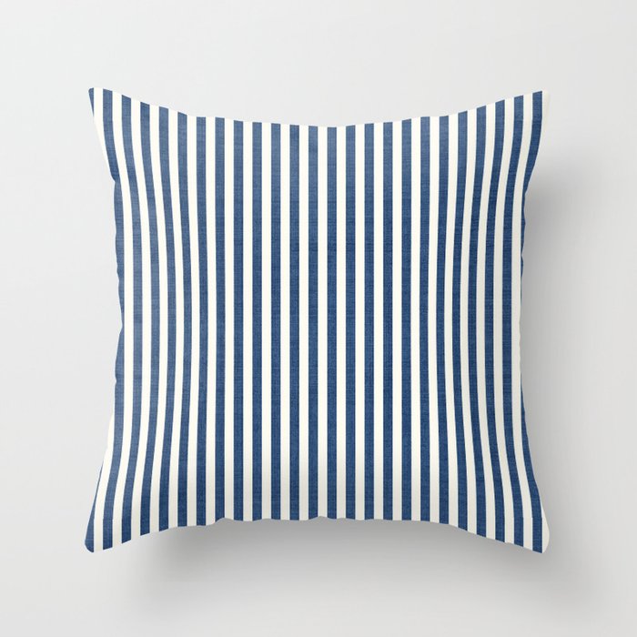 Pinstripe in Navy Blue Throw Pillow Gallery Image 5