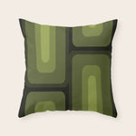 Mid Century Modern Long Rectangles Dark Olive Green Throw Pillow Gallery Image 1