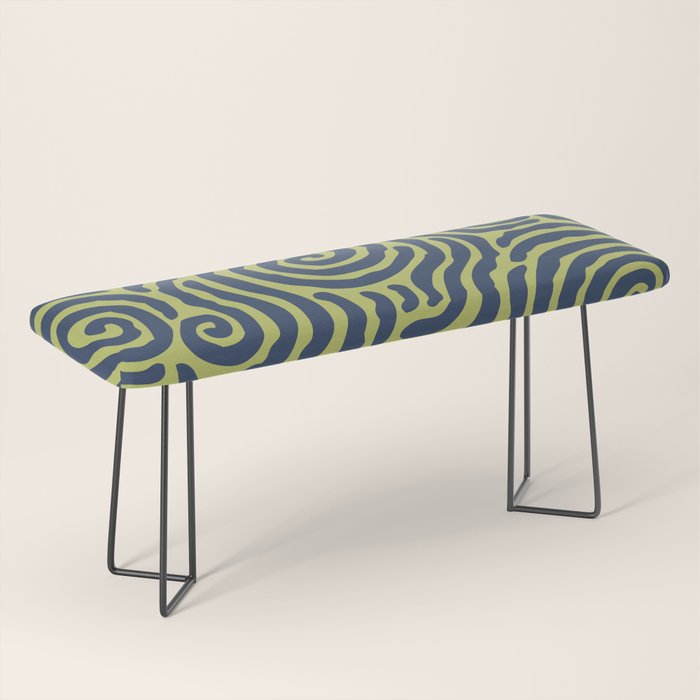 Ripple Effect Pattern Blue and Chartreuse Bench Gallery Image 1