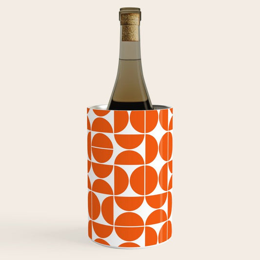 Mid Century Modern Geometric 04 Orange Wine Chiller Gallery Image 1