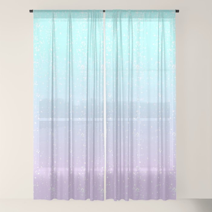 turquoise and lavender pastel bokeh effect ombre gradient Window Curtain Gallery Image 22