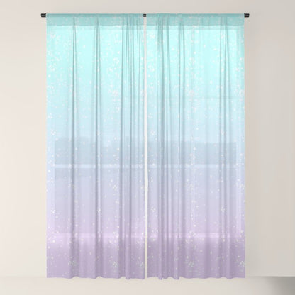 turquoise and lavender pastel bokeh effect ombre gradient Window Curtain Gallery Image 22