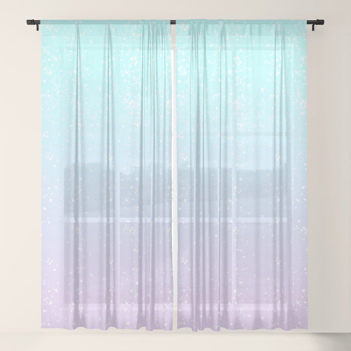 turquoise and lavender pastel bokeh effect ombre gradient Window Curtain Gallery Image 21