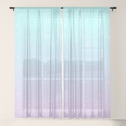 turquoise and lavender pastel bokeh effect ombre gradient Window Curtain Gallery Image 21
