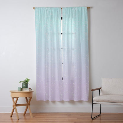 turquoise and lavender pastel bokeh effect ombre gradient Window Curtain Gallery Image 13